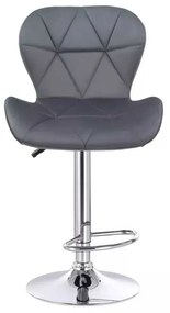 LuxuryForm DESIGN Barová stolička LIVIO VELUR na striebornom tanieri - tmavo šedá