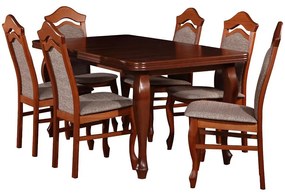 Jedálenská zostava Amadeusz 1+6 st16 160x90+40 +W30 svetlý orech