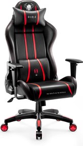 Herné kreslo z eko-kože Normal Size, čierny-červený: Diablo X-One 2.0