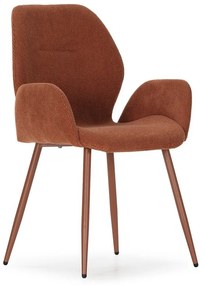 Terakotové čalúnené jedálenské kreslá v súprave 2 ks Ansu – Marckeric