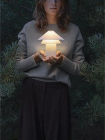 Biela LED stolová lampa so stmievačom s kovovým tienidlom (výška 33,5 cm) Sanaka – Blomus