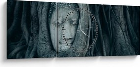 Obraz - Thajská tvár (s hodinami) (90x30 cm)
