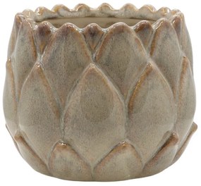Latté obal na kvetináč s listovým vzorom Gaston - Ø 13*10 cm