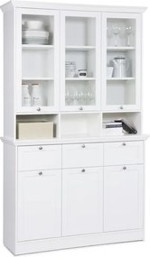 Široká úložná vitrína Landwood, biela