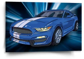 Sablio Obraz Mustang Modré pozadie - 60x40 cm