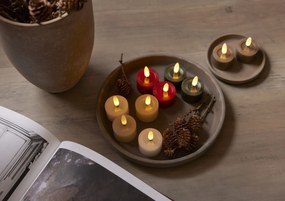 STAR TRADING Čajová LED svíčka Flamme Flow Red 4 cm – set 2 ks
