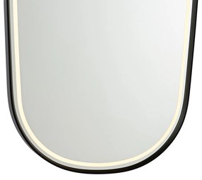 Moderné kúpeľňové zrkadlo čierne vrátane LED a dotykového stmievača - Geraldien