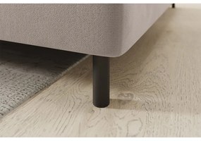 Svetlohnedá zamatová rozkladacia/s úložným priestorom rohová pohovka (pravý roh/do L) Barea – ELTAP