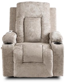 Masážne polohovateľné kreslo ARIEN bežový zamat - vintino.sk