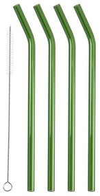 Sklenené slamky v súprave 4 ks s čistiacou kefkou – Lyngby Glas