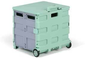 Skladací nákupný vozík, 50L, nosnosť 35 kg, 2 pevné kolieska
