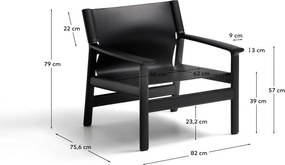 Čierne kožené kreslo Jan – Kave Home