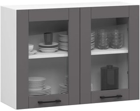 Horná kuchynská skrinka OLIWIA W80 H580 biela / sivá