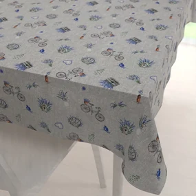 Biante Dekoračný obdĺžnikový obrus PML-097 Levandule a bicykle na sivom režnom 80x120 cm