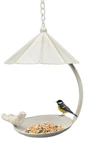 Závesné napájadlo pre vtáky Lillian, 43x18 cm, kov, krémová