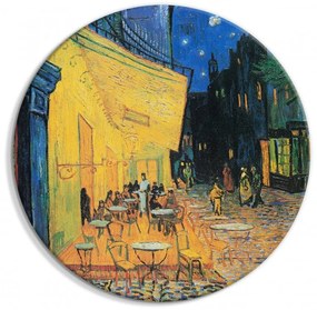 Artgeist Okrúhlý obraz - Café Terrace at Night, Vincent Van Gogh - View of a French Street Veľkosť: 40x40