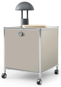 Kovový odkladací stolík »CN3« s 1 výklopným priečinkom, svetlosivý