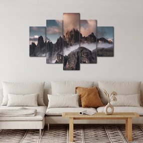 Obraz - Talianske dolomity schované v hmle (150x105 cm)