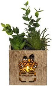 Umelá rastlina v kvetináči s LED osvetlením 7,5x15 cm