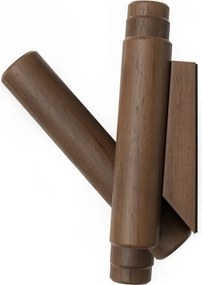 Tmavohnedý nástenný vešiak z borovicového dreva 61 cm Picket – Umbra