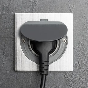 Brilagi - Vonkajšia vstavaná podlahová zásuvka IP55 matný chróm štvorcový