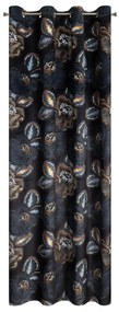 ZATEMŇOVACÍ ZÁVES NA KRÚŽKOCH LIMITED COLLECTION PEONIA2 140X250 CM ČIERNA