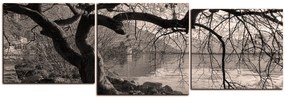 Obraz na plátne - Jeseň pri jazere - panoráma 5198QD (120x40 cm)