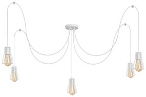 Luster na lanku TUBE 5xE27/15W/230V pavúk biela