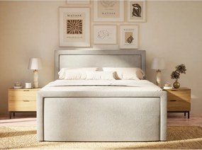 Sivá boxspring posteľ s úložným priestorom 180x200 cm Fresco – Maison de Rêve