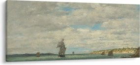 Obraz - Eugène Boudin, Coast of Brittany, reprodukcia (120x50 cm)