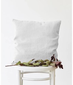 Biela ľanová obliečka na vankúš Linen Tales, 45 x 45 cm