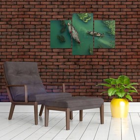 Obraz - Rybári na rieke (90x60 cm)