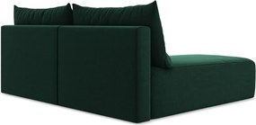 Tmavozelená zamatová rozkladacia/s úložným priestorom rohová pohovka (ľavý roh/s leňoškou) Kalena – Makamii