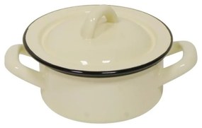 Kastról smalt + pokr.18cm/2,0L bez dekoru, béžový