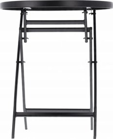 CH Okrúhly skladací stolík Darsy - čierny