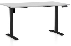 Výškovo nastaviteľný stôl OfficeTech B, 140 x 80 cm, čierna podnož, svetlo sivá
