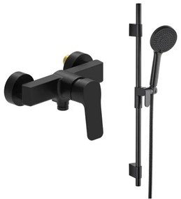 Sprchová batéria SAT Cube Way so sprchovacím setom 150 mm čierna SATBSCU268CSET1
