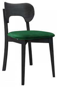 Čalúnená jedálenská stolička KT64, Dostupné poťahy: Magic Velvet 2205, Farby: czarny