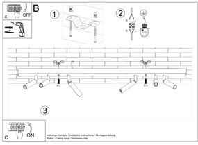 Bodové svietidlo Eyetech, 6x čierne kovové tienidlo, (možnosť polohovania)
