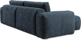 Tmavomodrá ženilková rozkladacia rohová pohovka (ľavý roh/s leňoškou) Kuki – Makamii