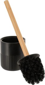 WC kefa Eira, čierna/s drevenými prvkami