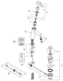 GROHE 23450001 - Umývadlová batéria CONCETTO M lesklý chróm