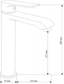 Mexen PECOS - VYSOKÁ BATERIA UMYVADLOVÁ, Čierna, 72710-70