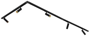 Moderný koľajnicový systém s 5 bodovými svetlami čierny 1-fázový GU10 35mm - Iconic Jeana Luxe