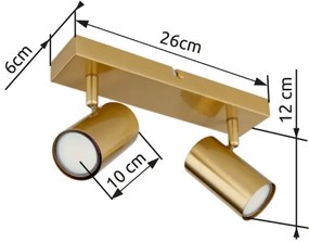 Globo 57911-2GO - Bodové svietidlo ROBBY 2xGU10/35W/230V zlatá