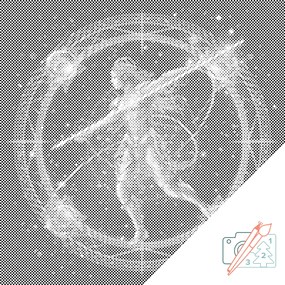 Gario Bodkovanie Strelec/Sagittariusa Rozmery: 50 x 50 cm, Rámovanie: S vnútorným rámom, Farba bodiek: Čierna