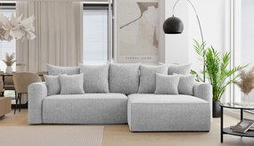 Rohová sedačka Baria (P) (svetlosivá). Akcia -20%. Vlastná spoľahlivá doprava až k Vám domov. 1133098