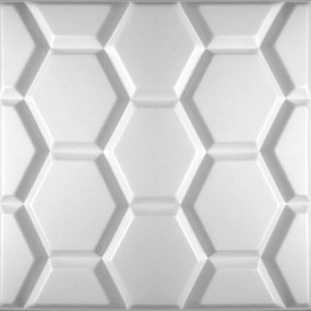 Stropné panely 3D XPS 0025, rozmer 50 cm x 50 cm, HEXAGON, IMPOL TRADE