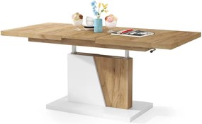 Mazzoni GRAND NOIR dub craft zlatý / biela, rozkladací, konferenčný stôl, stolík