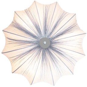 Dizajnové stropné svietidlo sivá hodváb 52 cm 3-žiarovkové - Plu